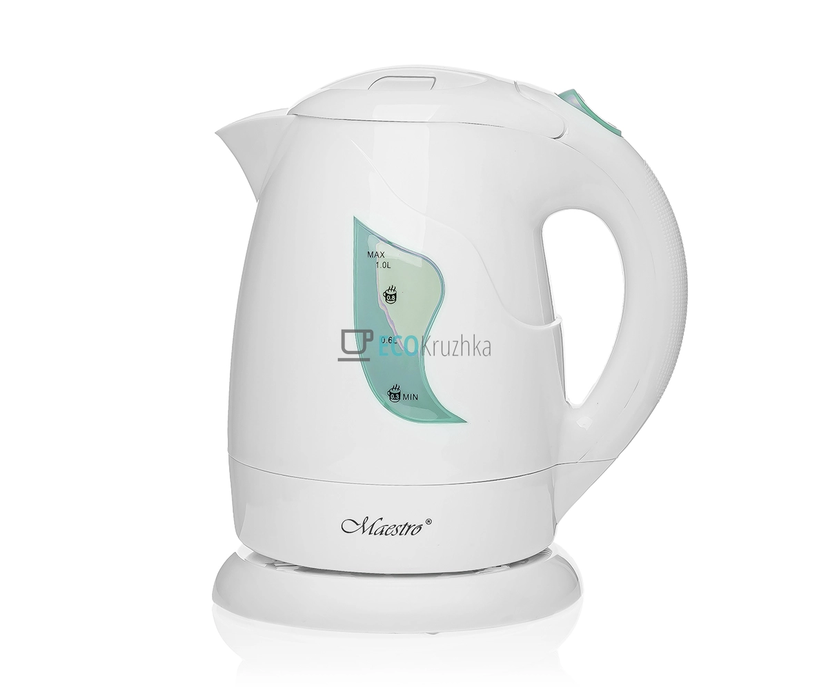 Електричний чайник 1л 850 Вт Біло-Зелений Maesrto MR-011 Електричний чайник 1л 850 Вт Біло-Зелений Maesrto MR-011