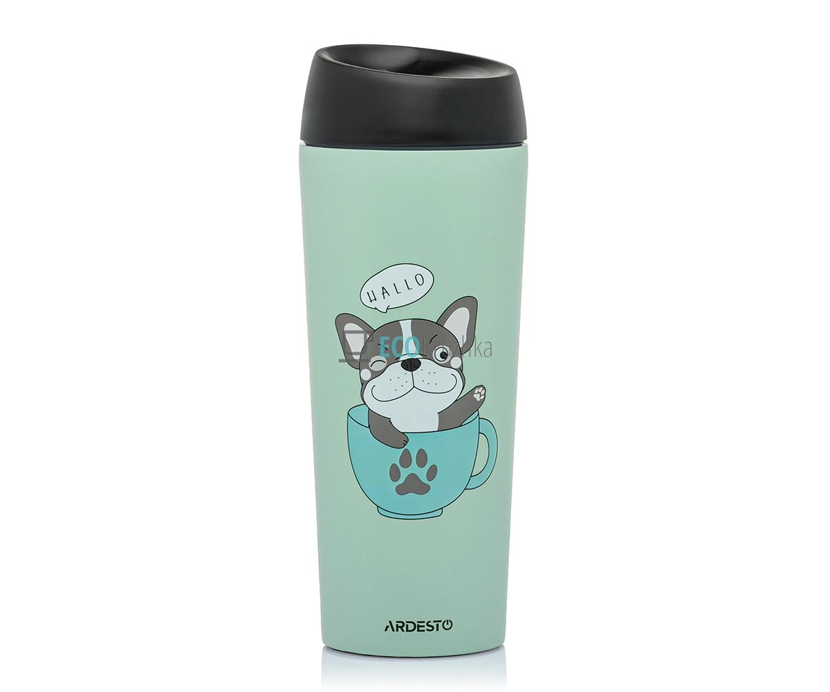 ARDESTO Термокухоль Coffee time Frenchie 450 мл, нержавіюча сталь, зелений