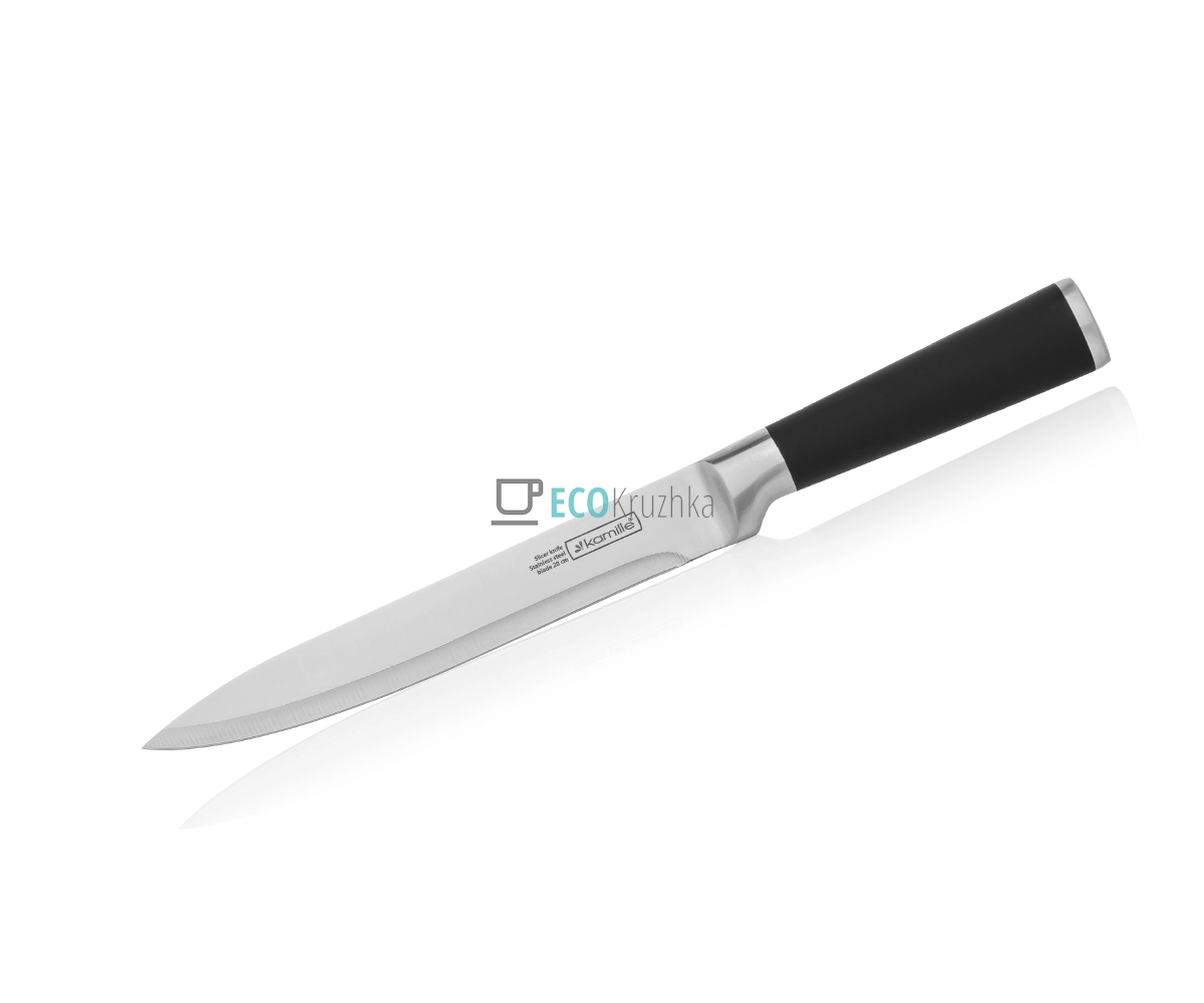 Обробний ніж з нержавіючої сталі, ергономічна ручка Soft Touch Kamille KM-5191