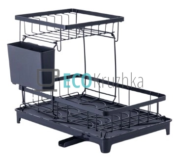 ​Двоярусна настільна сушарка для посуду, чорна, 36x29x25 см Edenberg EB-17981