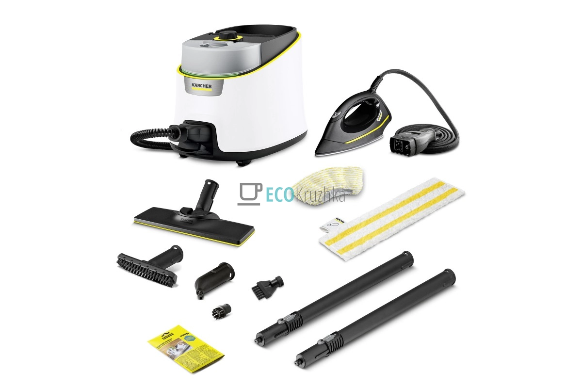 Karcher Пароочисник SC 4 Deluxe Iron, 2200Вт, 1300мл, 4Бар, праска, швабра, білий