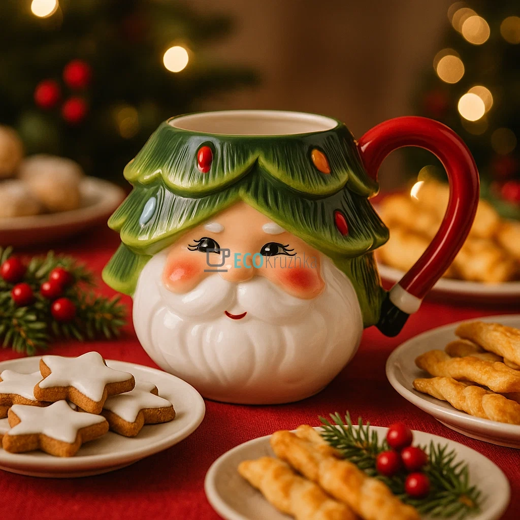 Новорічна керамічна кружка Санта Клаус 650 мл для гарячих напоїв (827-891) Новорічна керамічна кружка Санта Клаус 650 мл для гарячих напоїв (827-891)