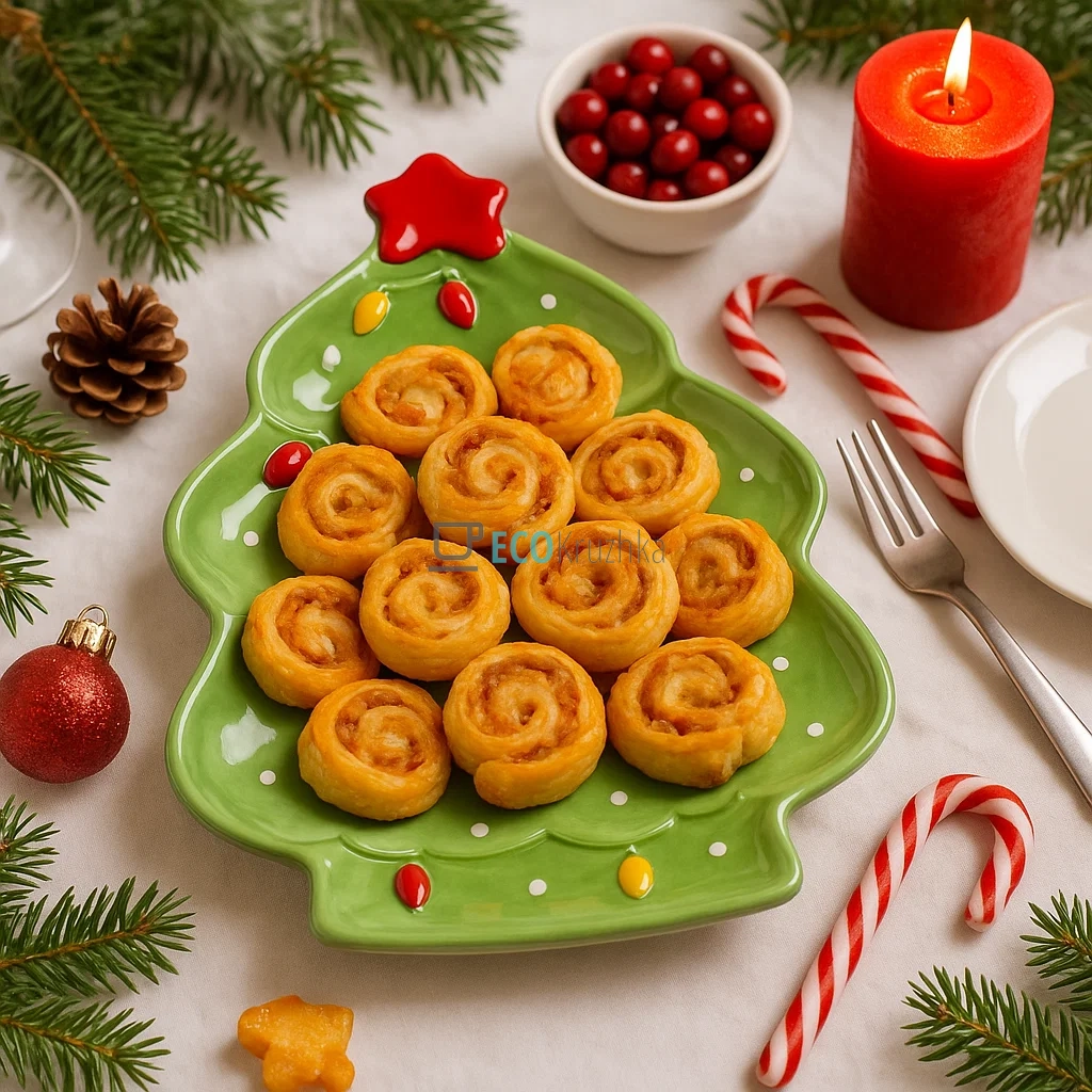 Новорічна керамічна тарілка у формі ялинки з об