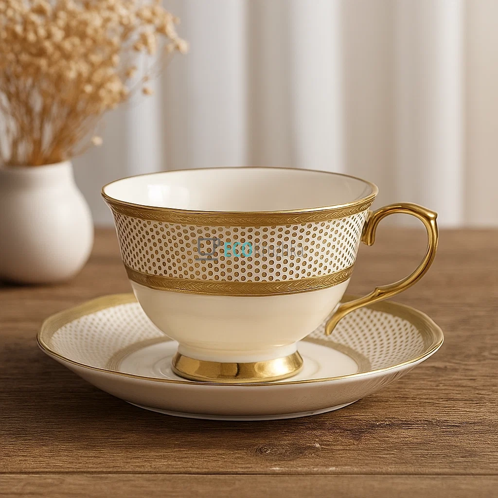 Чайний сервіз порцеляновий на 6 персон Афродіта – чашки 240 мл + блюдця (999-030) Чайний сервіз порцеляновий на 6 персон Афродіта – чашки 240 мл + блюдця (999-030)