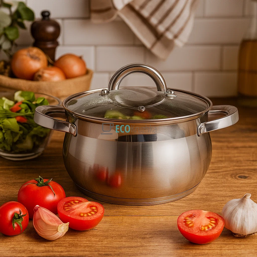 Каструля нержавіюча 2.9 л професійна з кришкою Edenberg EB-3724
