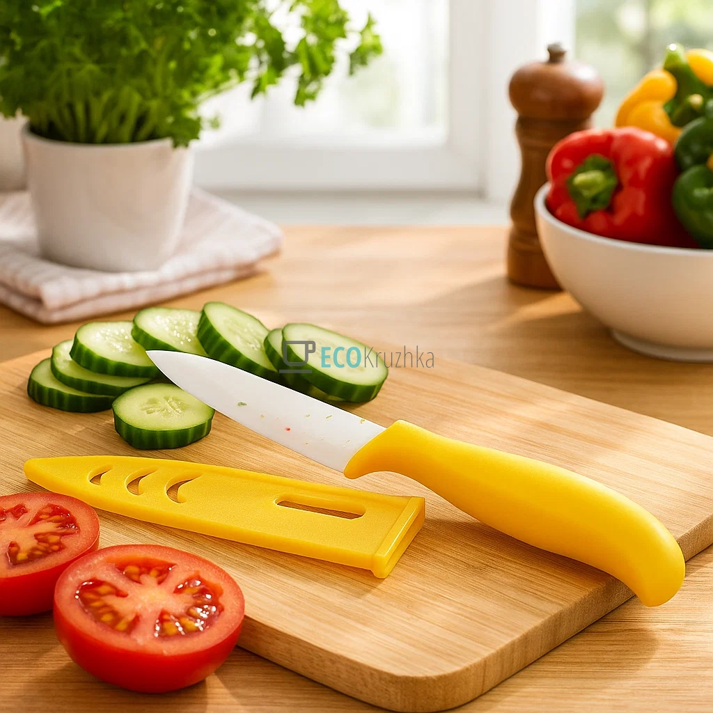 Ніж керамічний з чохлом Жовтий FRU-903 Ніж керамічний з чохлом Жовтий FRU-903