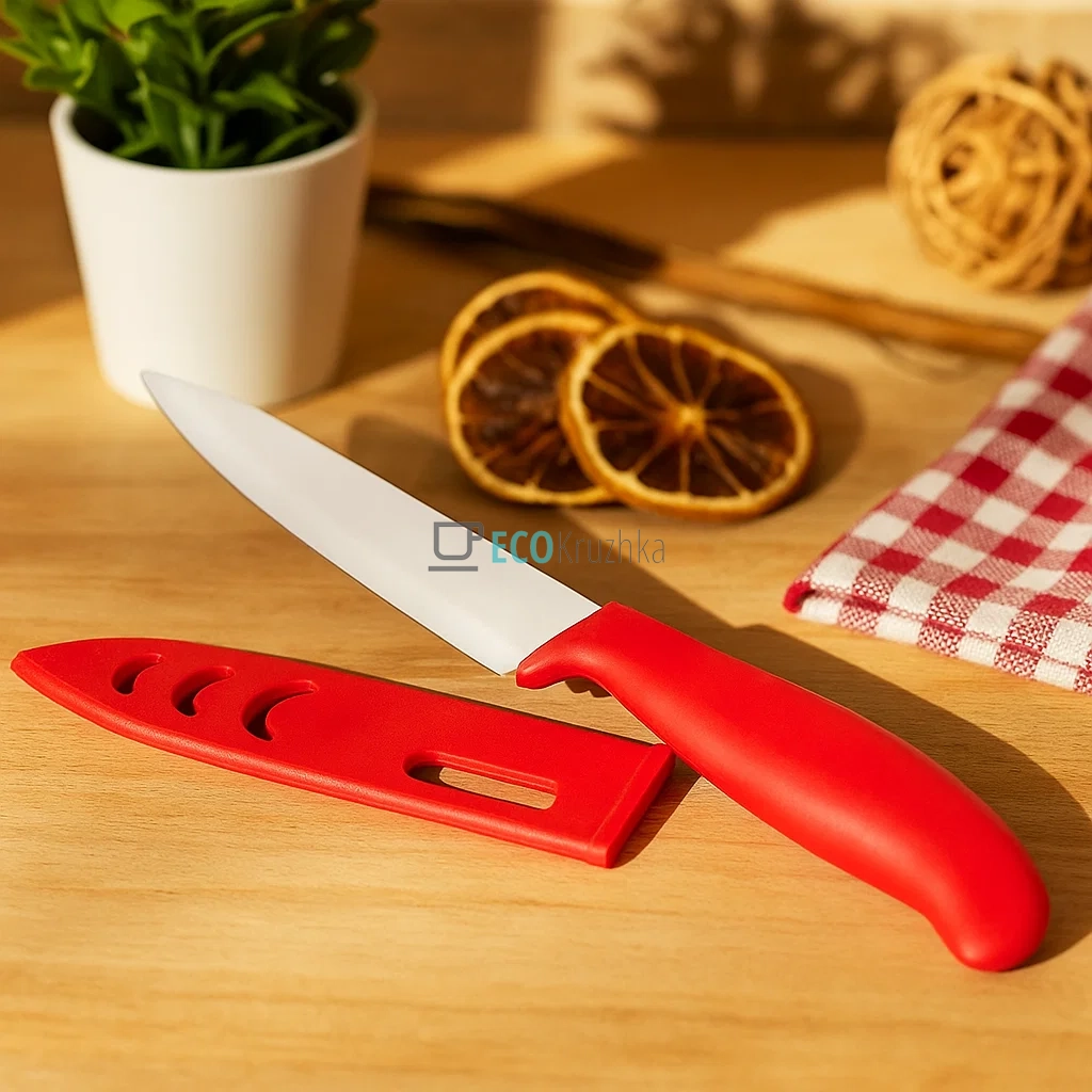 Ніж керамічний з чохлом Червоний FRU-903 Ніж керамічний з чохлом Червоний FRU-903