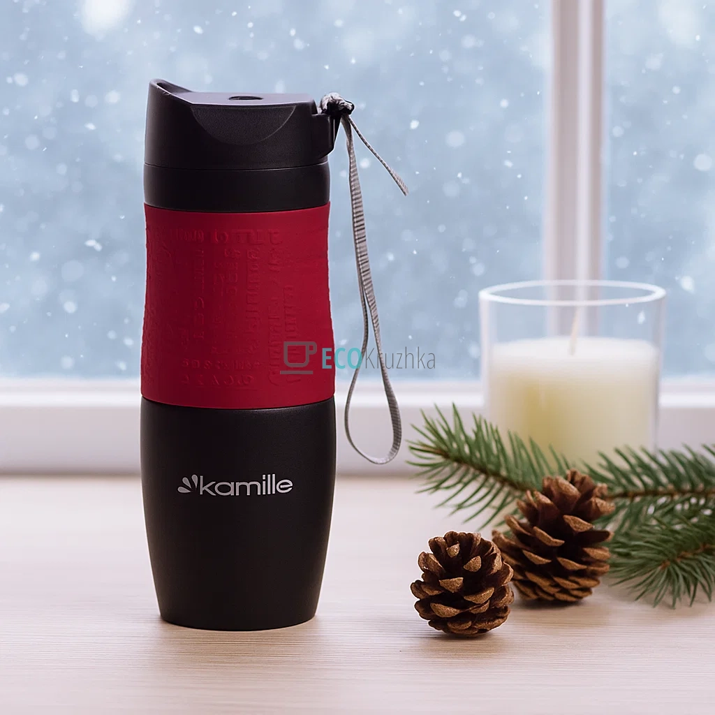 Термокружка Kamille 380 мл Червоний EK4929 Термокружка Kamille 380 мл Червоний EK4929