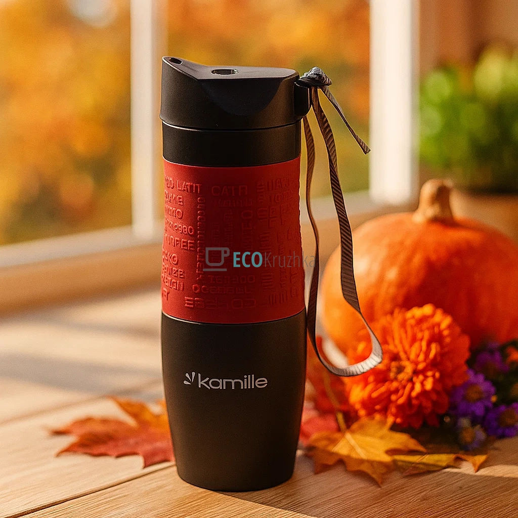 Термокружка Kamille 480 мл Червоний EK5064 Термокружка Kamille 480 мл Червоний EK5064