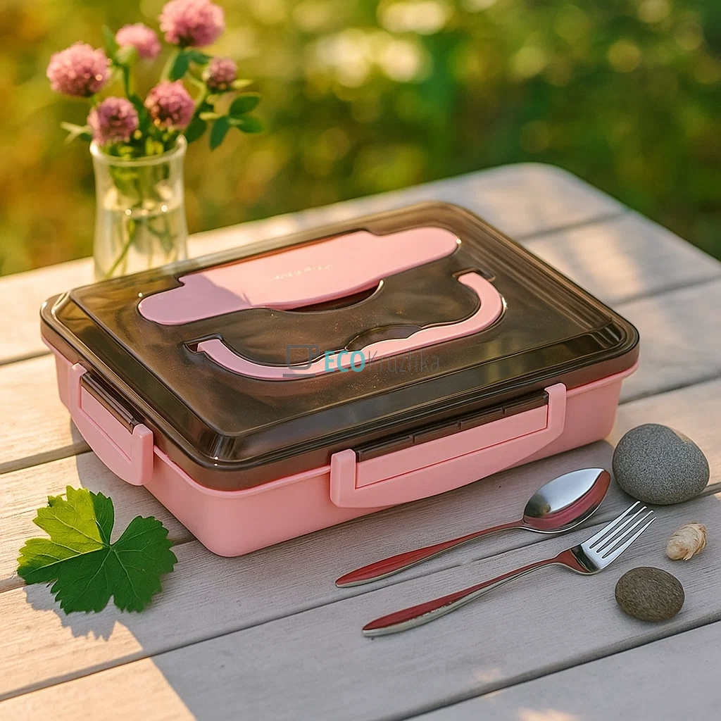 Ланч бокс обідній Kamille Рожевий 1000мл KM-2144RZ Ланч бокс обідній Kamille Рожевий 1000мл KM-2144RZ