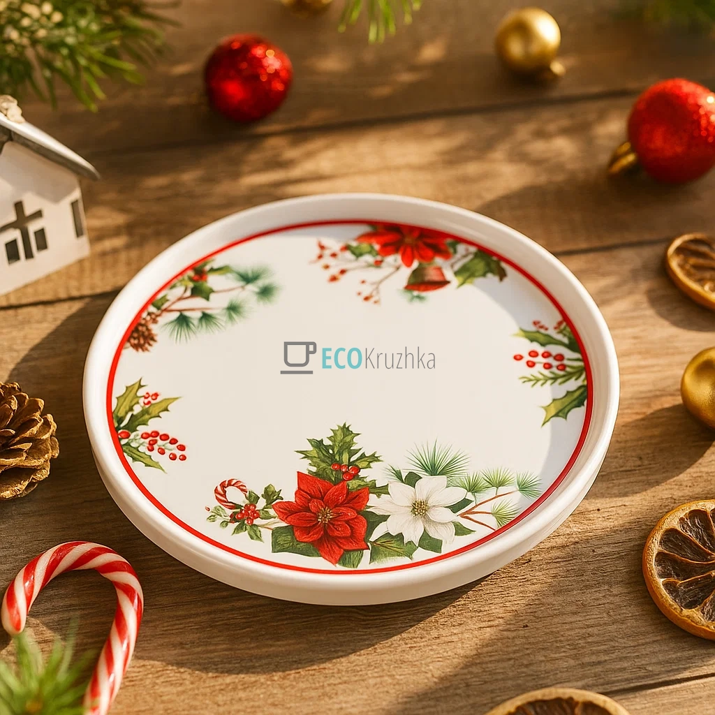 Порцелянова тарілка "Christmas", D20x2 см (K082) Порцелянова тарілка "Christmas", D20x2 см (K082)