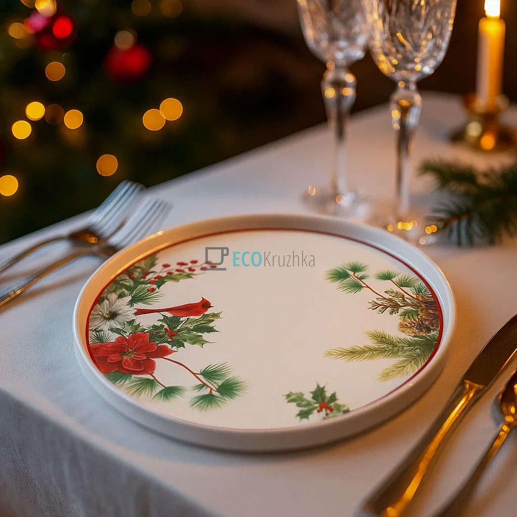 Порцелянова тарілка "Christmas", D25x2 см (K081) Порцелянова тарілка "Christmas", D25x2 см (K081)