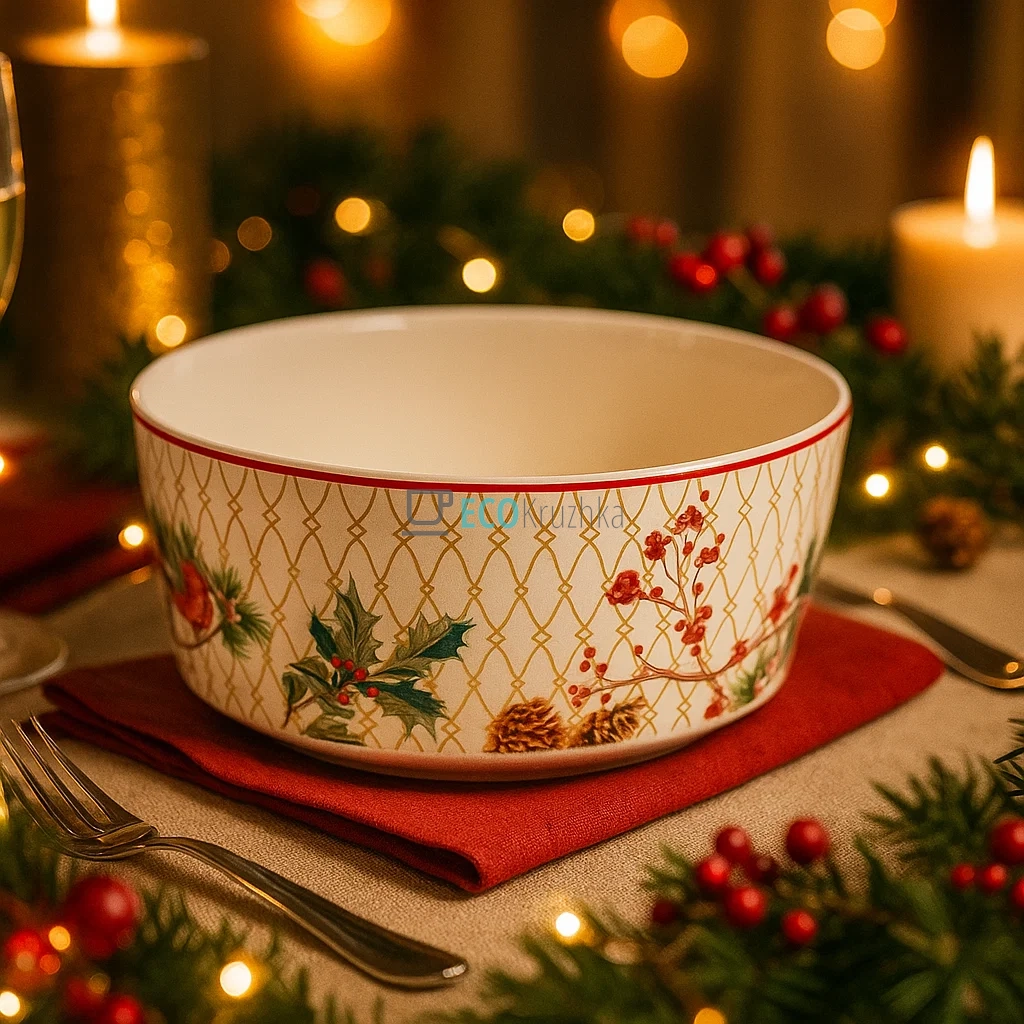 Порцелянова піала "Christmas", 1.8 л (K083) Порцелянова піала "Christmas", 1.8 л (K083)