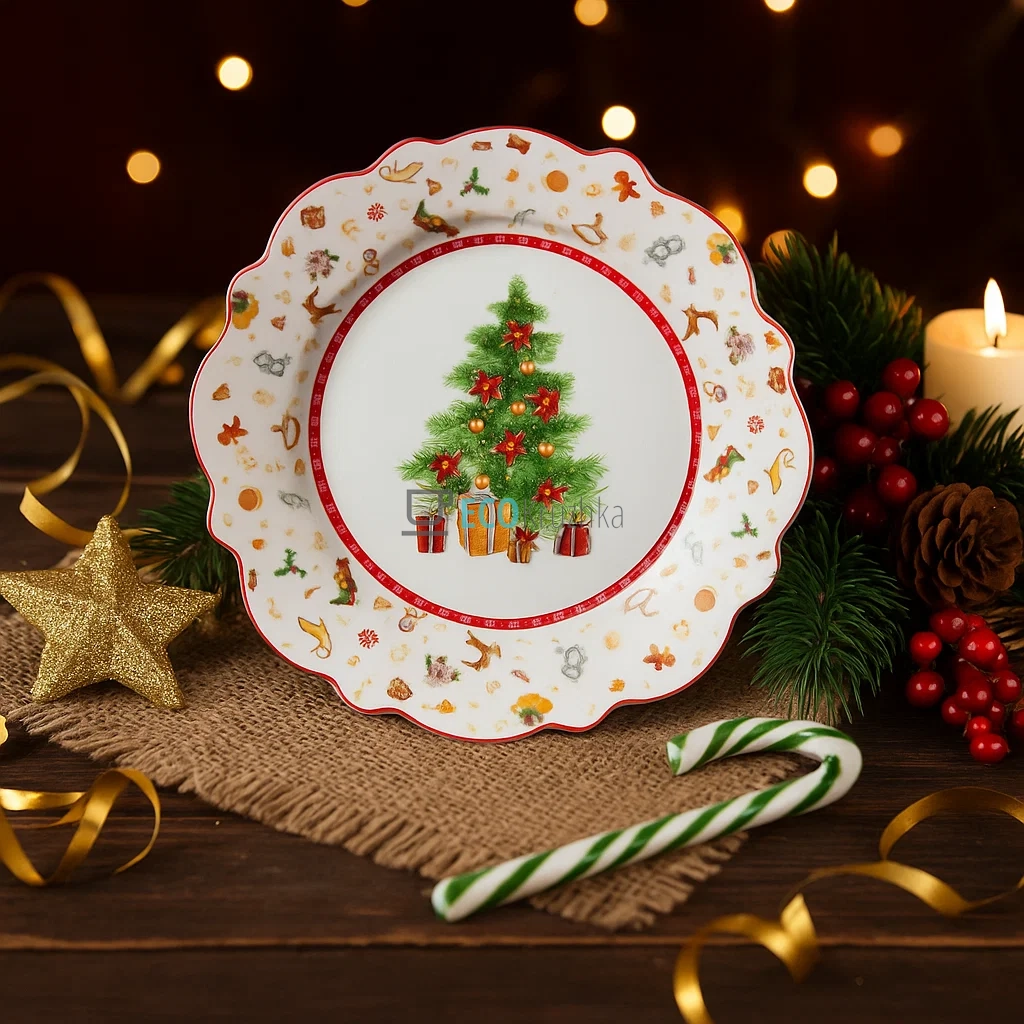 Порцелянова обідня тарілка "Святковий флер", 27.5 см (498-289) Порцелянова обідня тарілка "Святковий флер", 27.5 см (498-289)