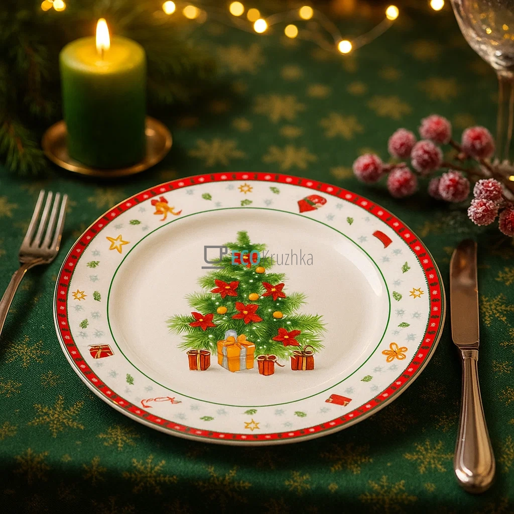 Порцелянова десертна тарілка "Святковий флер", 19 см (498-252) Порцелянова десертна тарілка "Святковий флер", 19 см (498-252)