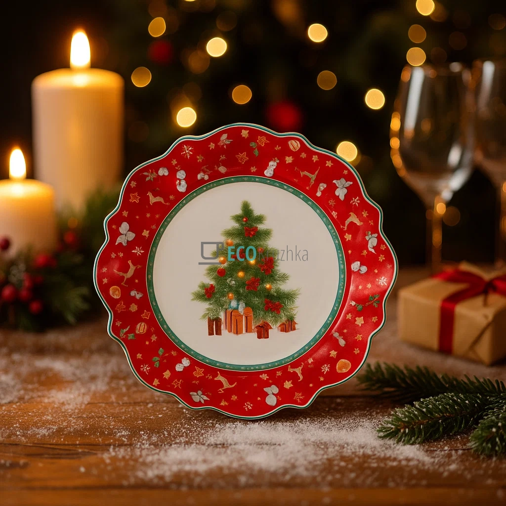 Порцелянова десертна тарілка "Святковий флер", 20,5 см (498-291) Порцелянова десертна тарілка "Святковий флер", 20,5 см (498-291)