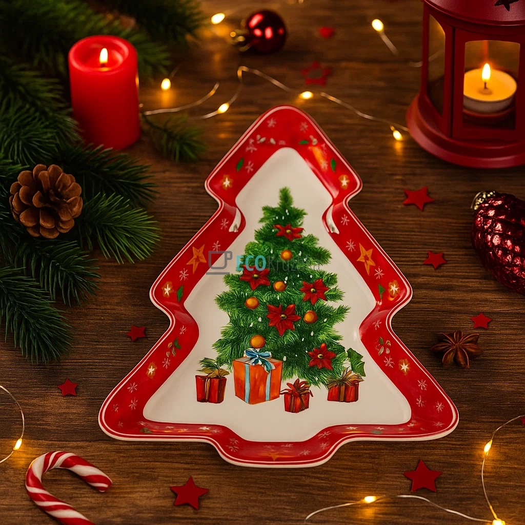 Порцелянове блюдо у формі ялинки "Святковий флер", 30.5 см (498-244) Порцелянове блюдо у формі ялинки "Святковий флер", 30.5 см (498-244)