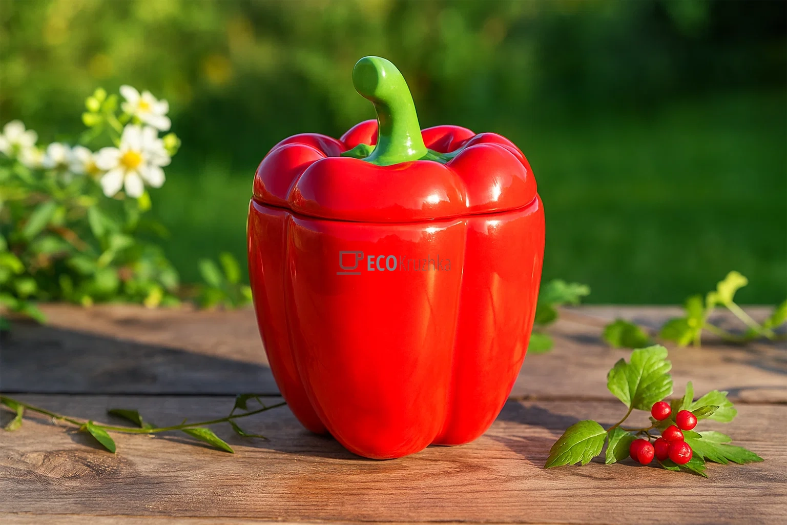 Банка керамічна "Pepper" 550мл, Червоний (928-080)