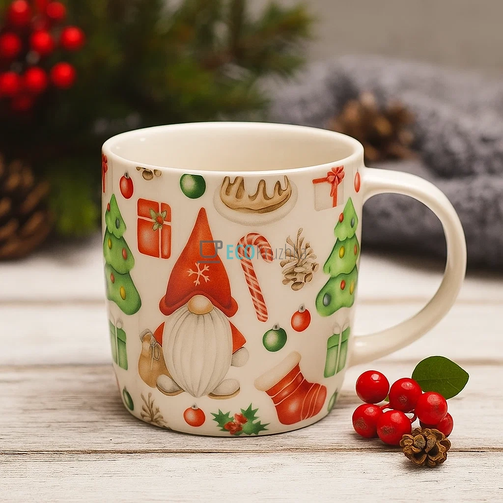 Порцеляновий кухоль "Новорічний Гном", 350 мл (B04-011-4)