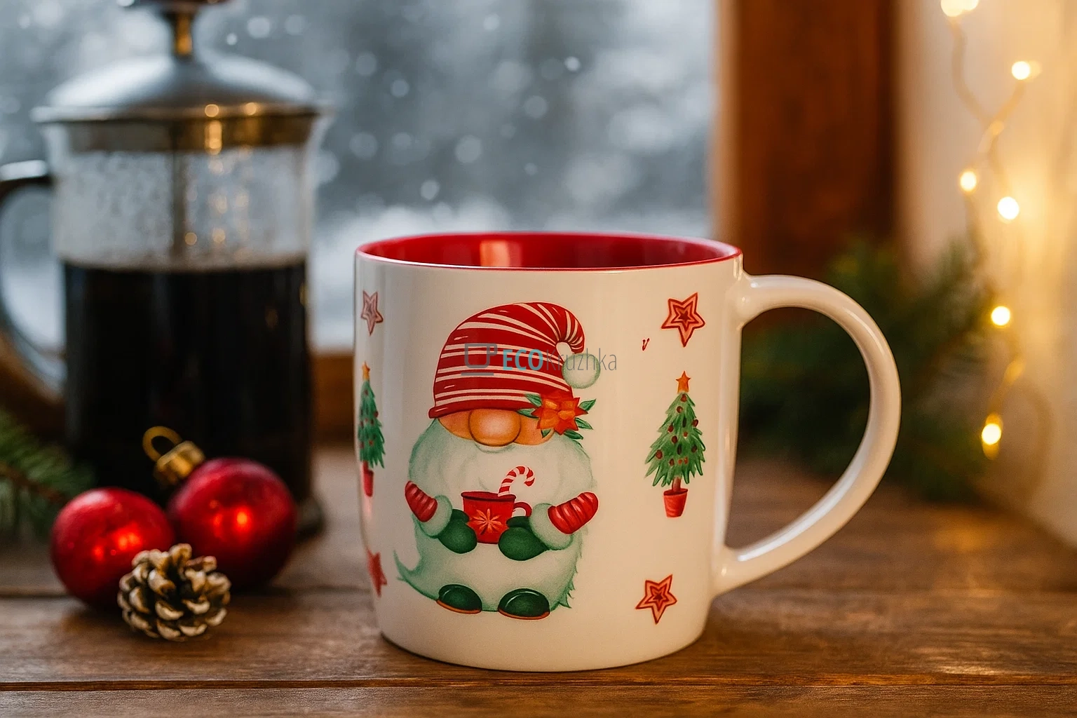 Порцеляновий кухоль "Гномики", 350 мл (B04-014-4) Порцеляновий кухоль "Гномики", 350 мл (B04-014-4)