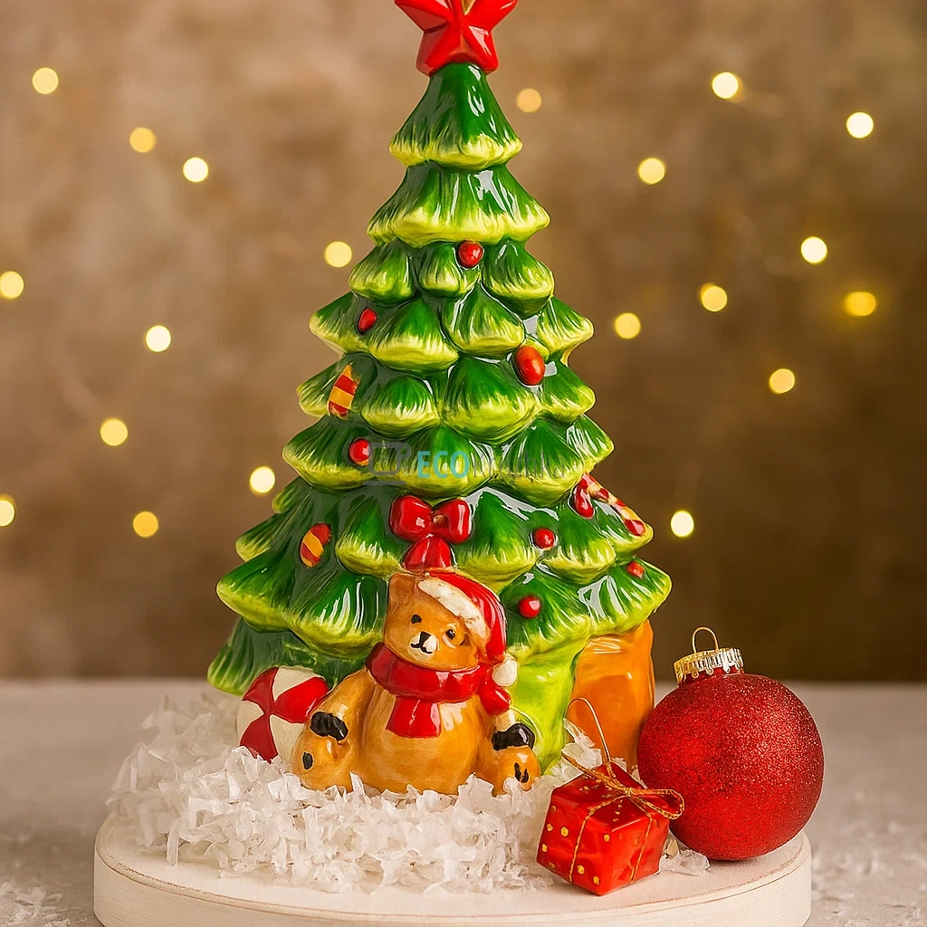 Банка для солодощів керамічна у формі ялинки, 36 см (модель 827-909) Банка для солодощів керамічна у формі ялинки, 36 см (модель 827-909)