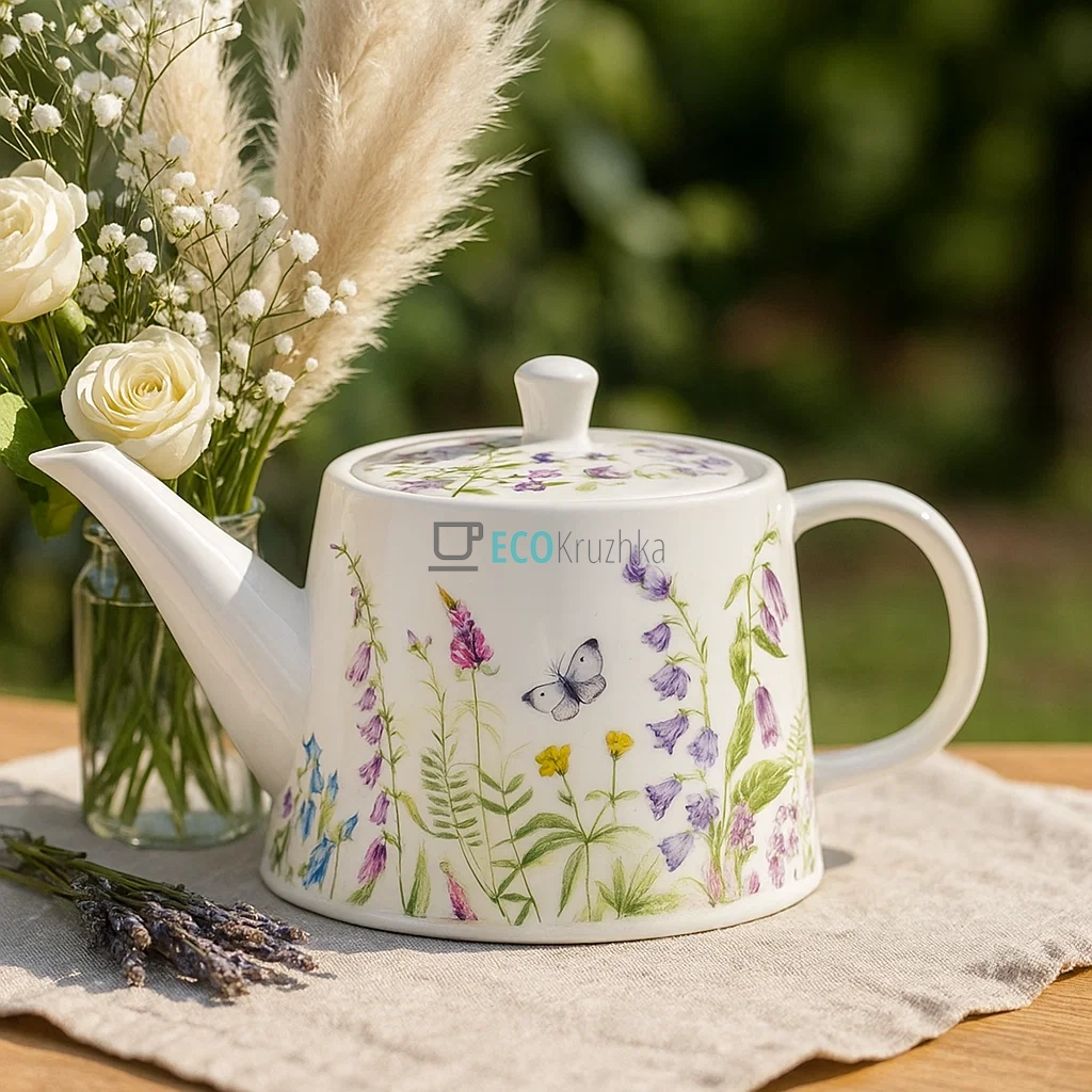 Чайник порцеляновий 1200мл Floral (K034)