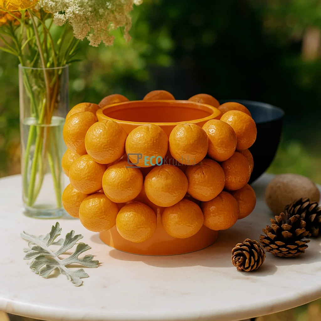 Ваза порцелянова Orange Мандарин D26 х 20см (457-334)
