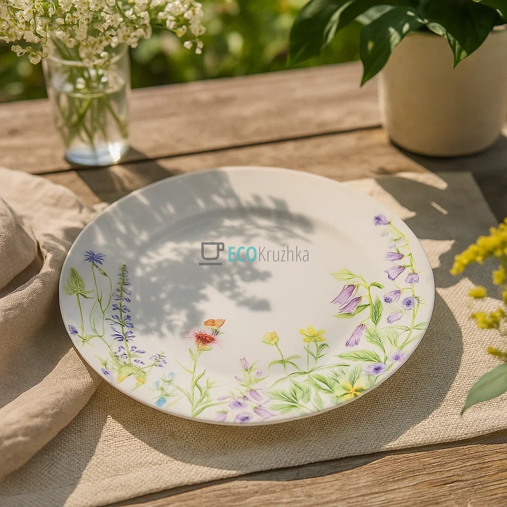 Тарілка порцелянова обідня D27см Floral (K025) Тарілка порцелянова обідня D27см Floral (K025)