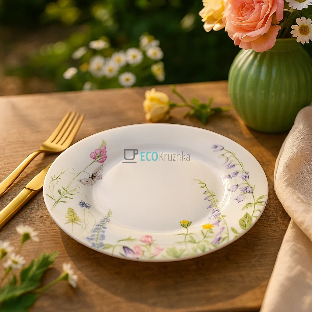 Тарілка порцелянова десертна D19 см Floral (K023)