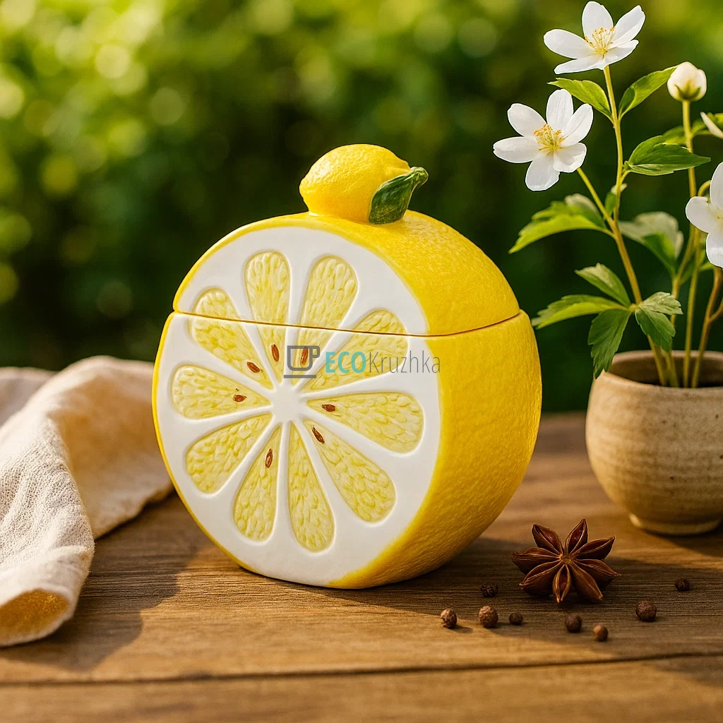 Банка керамічна Lemon 900 мл, Жовтий (928-103)