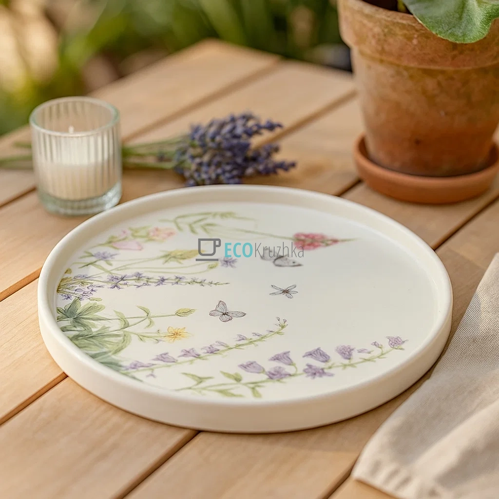 Десертна порцелянова тарілка "Floral", 20 см, модель (K029) Десертна порцелянова тарілка "Floral", 20 см, модель (K029)