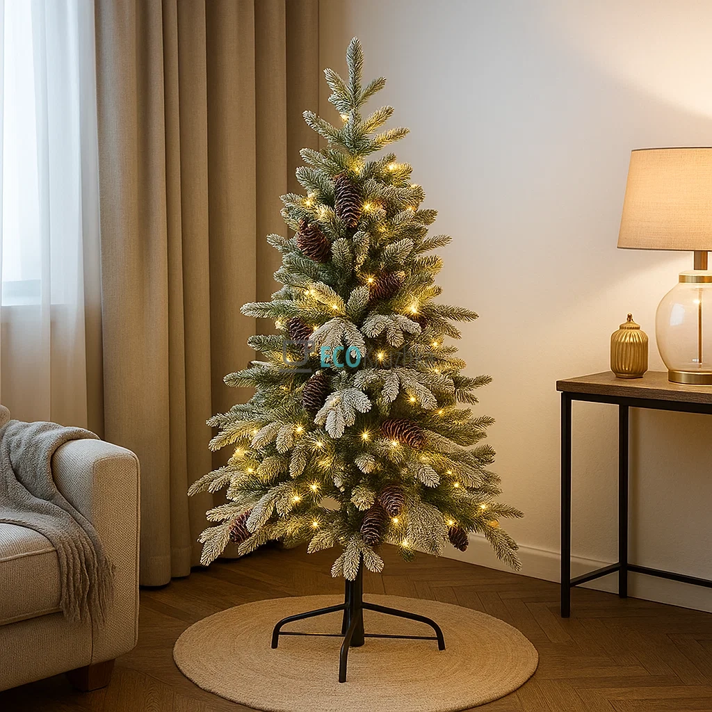 Штучна ялинка "Буковинська красуня" 120 см, 793 гілки, 150 LED вогнів, тепле біле світло, компактна новорічна ялинка 840-133 Штучна ялинка "Буковинська красуня" 120 см, 793 гілки, 150 LED вогнів, тепле біле світло, компактна новорічна ялинка 840-133