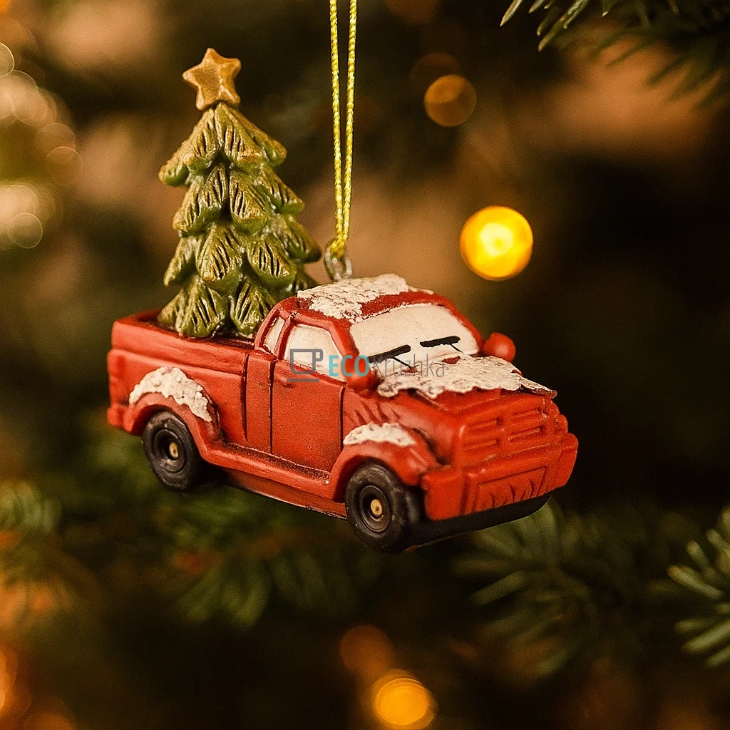 Декоративна підвіска "Машина пікап з ялинкою" – 6.5 × 3 × 5.5 см, червоний колір (Модель K07-545) Декоративна підвіска "Машина пікап з ялинкою" – 6.5 × 3 × 5.5 см, червоний колір (Модель K07-545)
