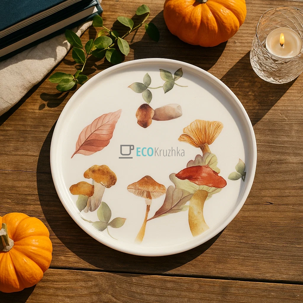 Десертна порцелянова тарілка D20.3 х 1.8см Грибна Поляна (K037) Десертна порцелянова тарілка D20.3 х 1.8см Грибна Поляна (K037)