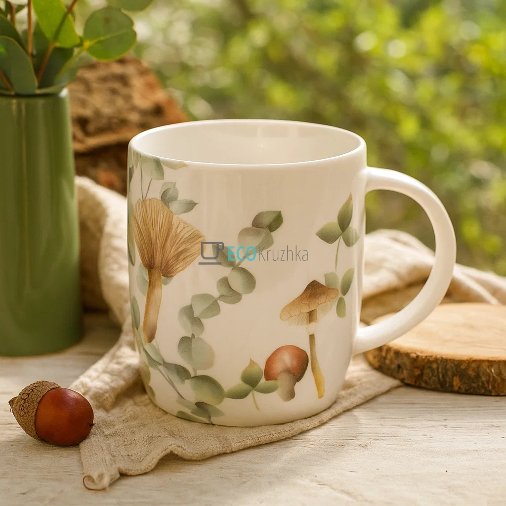 Кухоль порцеляновий 360 мл Грибна Поляна (K040) Кухоль порцеляновий 360 мл Грибна Поляна (K040)