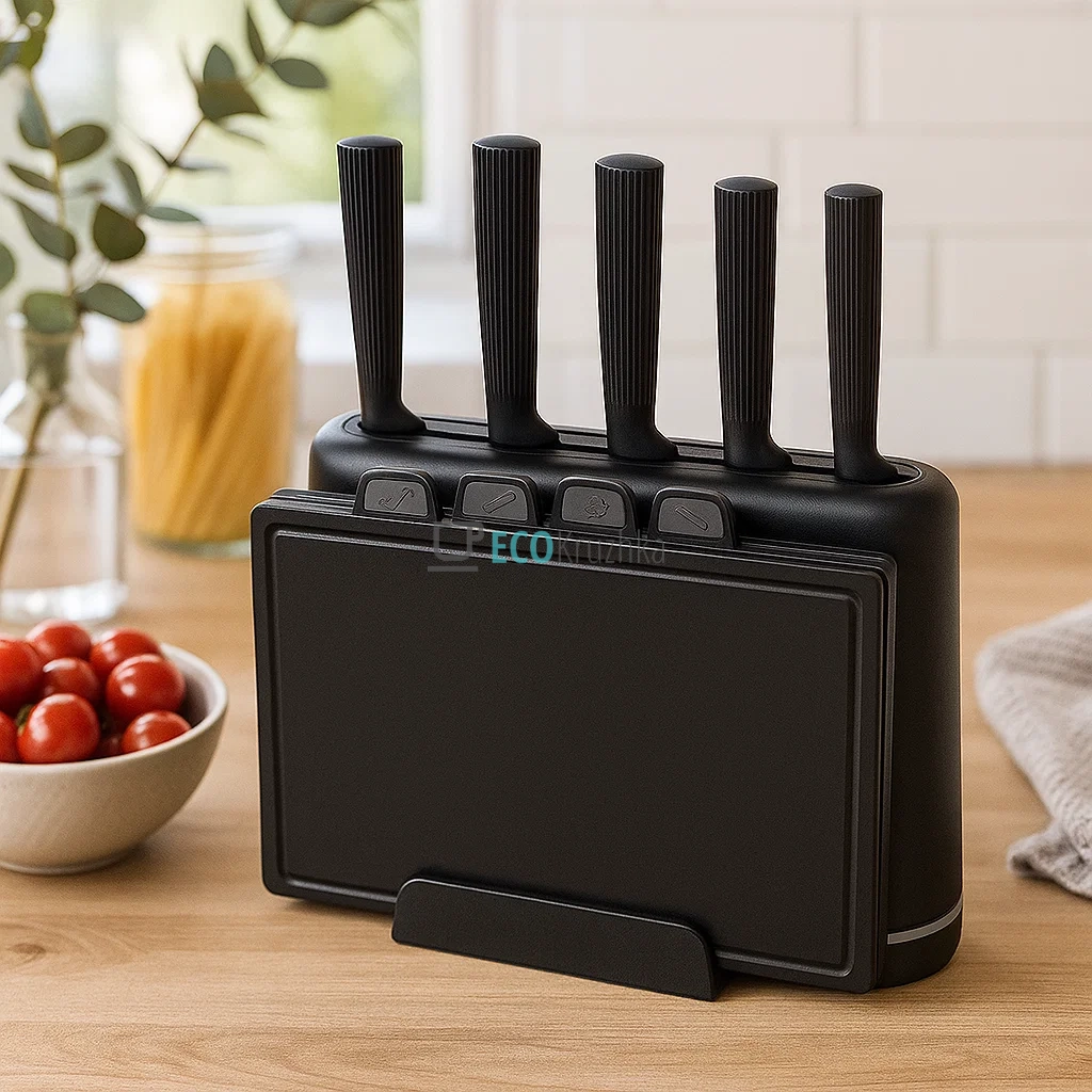 Набір ножів з обробними дошками 10 предметів Edenberg чорний EB-3620 Набір ножів з обробними дошками 10 предметів Edenberg чорний EB-3620