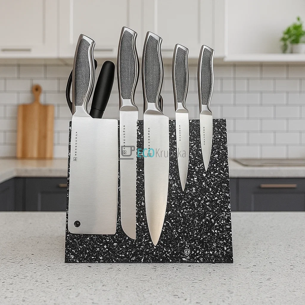 Набір ножів на деревяній підставці 9 предметів Edenberg EB-3614