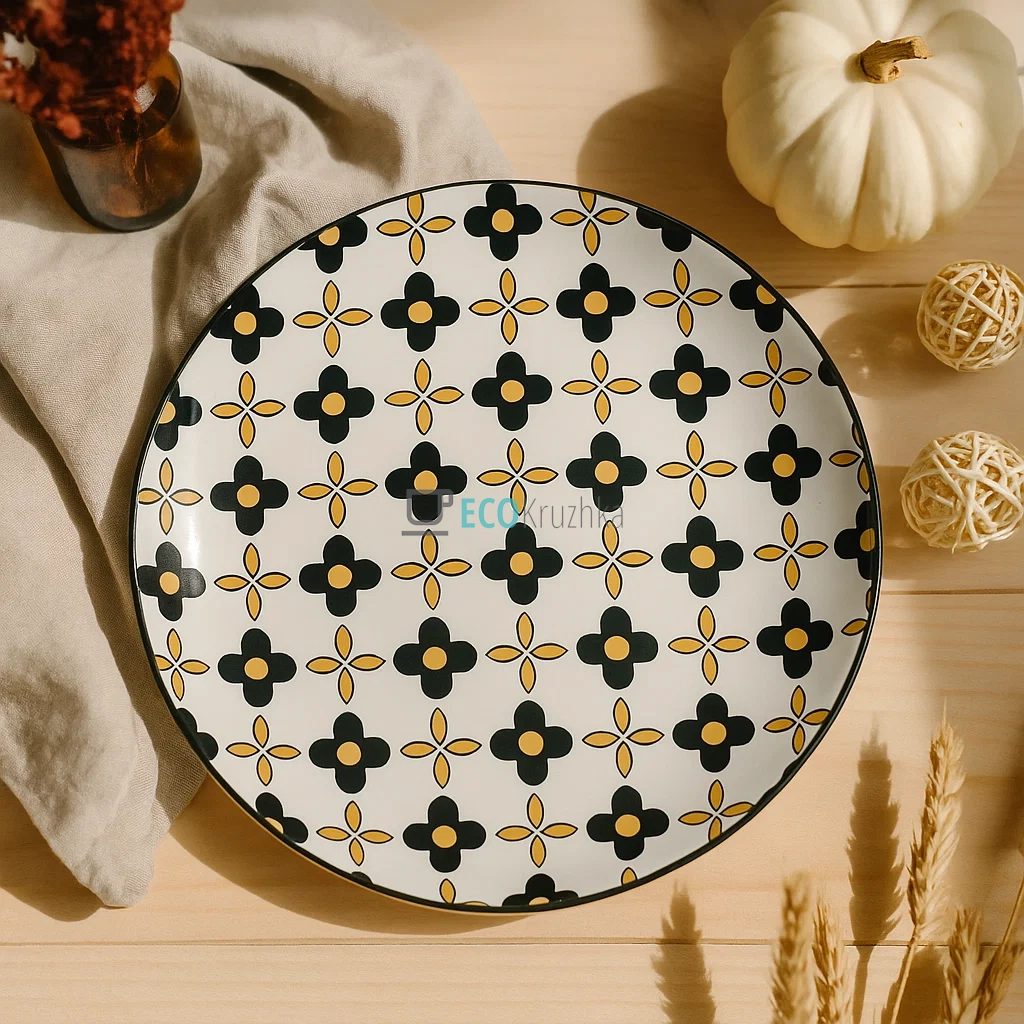 Тарілка фарфорова 20 см Злата (CLW-21-№8) Тарілка фарфорова 20 см Злата (CLW-21-№8)