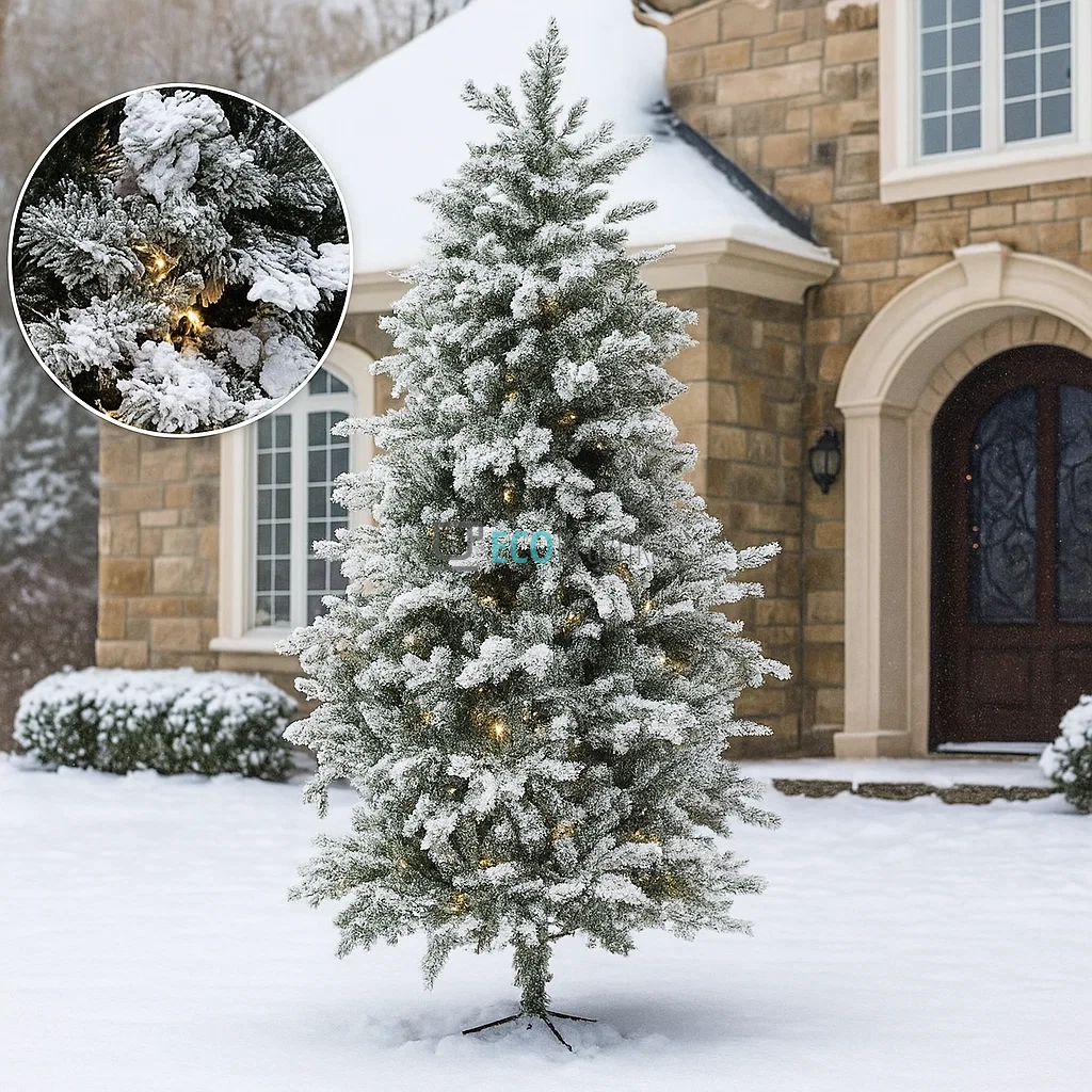 Штучна ялинка "Вечірній вальс" 213 см, 2313 гілок, 400 LED вогнів, тепле біле світло, елегантна новорічна ялинка 840-175