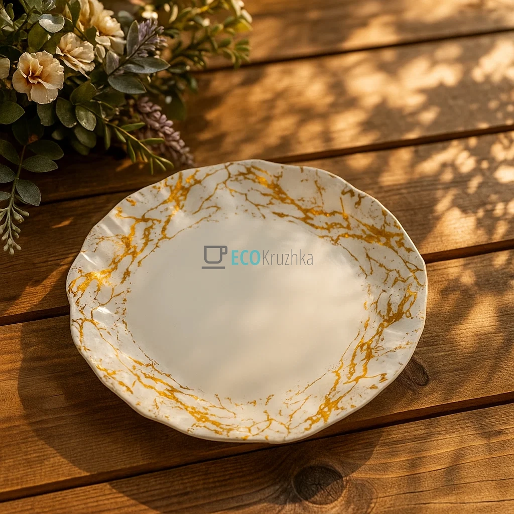 Тарілка порцелянова 21.5см з хвилястим краєм Мармурова розкіш (988-431) Тарілка порцелянова 21.5см з хвилястим краєм Мармурова розкіш (988-431)