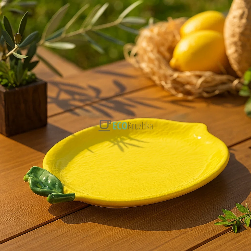 Тарілка керамічна Лимон, 30 х 18см, Жовтий (928-054) Тарілка керамічна Лимон, 30 х 18см, Жовтий (928-054)