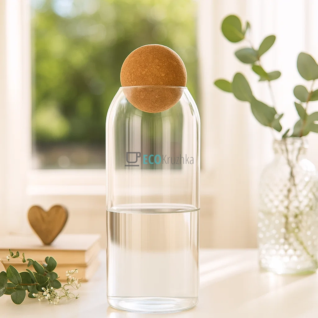 Ємність для води 1100 мл з боросилікатного скла з пробкою (992-029) Ємність для води 1100 мл з боросилікатного скла з пробкою (992-029)