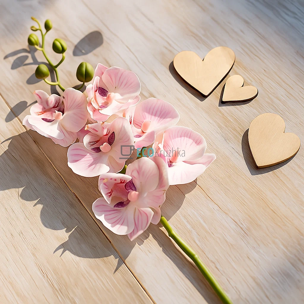 Штучна латексна орхідея, 6 квіток, 14x74 см, світло-бузкова (140-017) Штучна латексна орхідея, 6 квіток, 14x74 см, світло-бузкова (140-017)