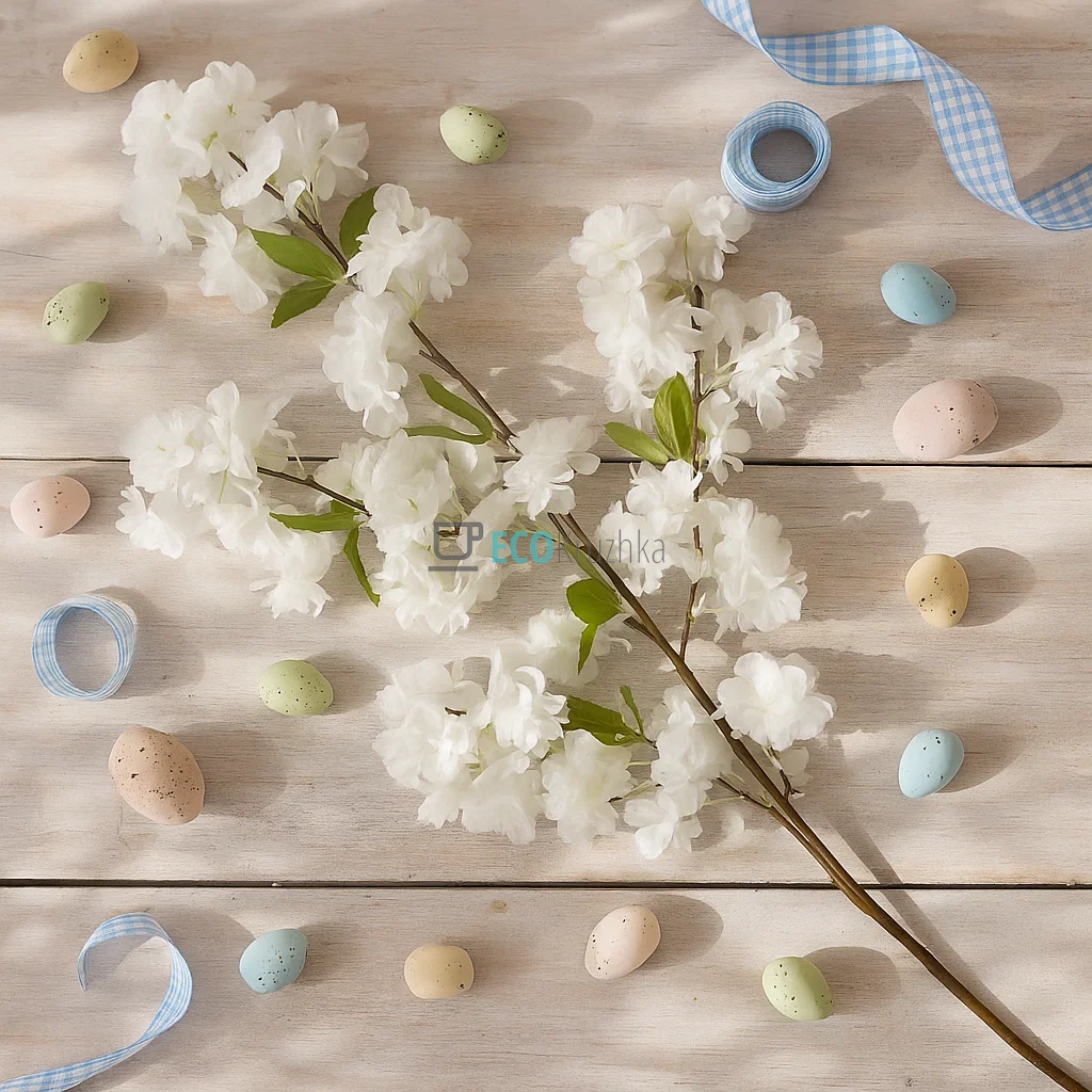 Декоративна гілка білої сакури 101 см (137-018) Декоративна гілка білої сакури 101 см (137-018)