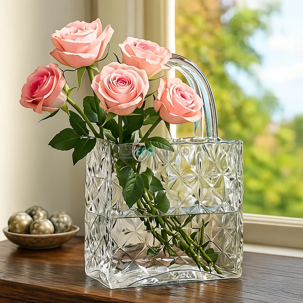 Ваза з прозорого скла у формі Сумочки 19 х 8 х 29см (992-270) Ваза з прозорого скла у формі Сумочки 19 х 8 х 29см (992-270)