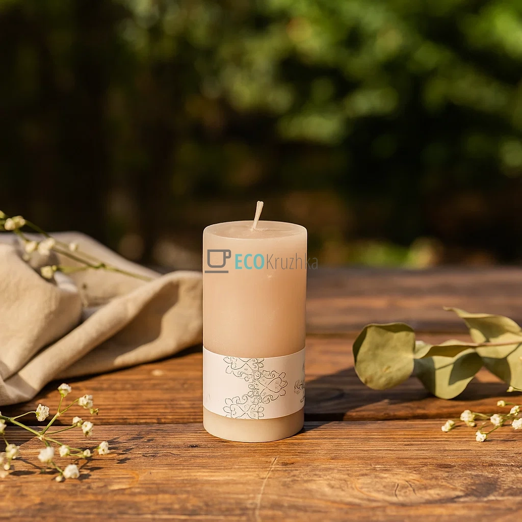 Свічка циліндрична 5*10см, колір - рожево-коричневий C05_10_1-7.1