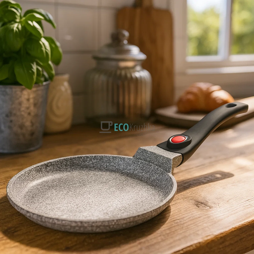 Сковорода для млинців 24 см з гранітним покриттям та знімною ручкою Edenberg сірий EB-3393 Сковорода для млинців 24 см з гранітним покриттям та знімною ручкою Edenberg сірий EB-3393