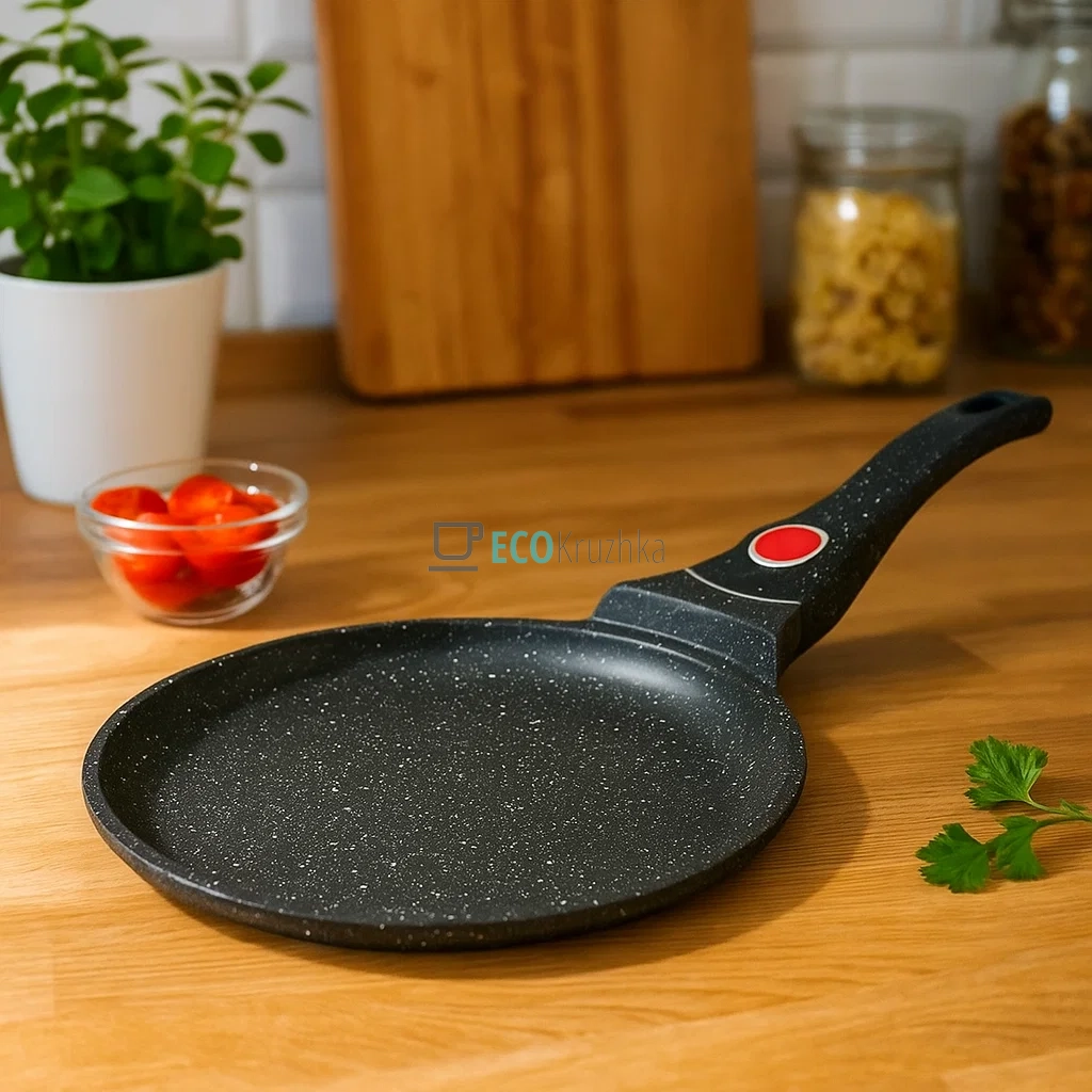 Сковорода для млинців 24 см з мармуровим покриттям та знімною ручкою Edenberg чорний EB-3383 Сковорода для млинців 24 см з мармуровим покриттям та знімною ручкою Edenberg чорний EB-3383