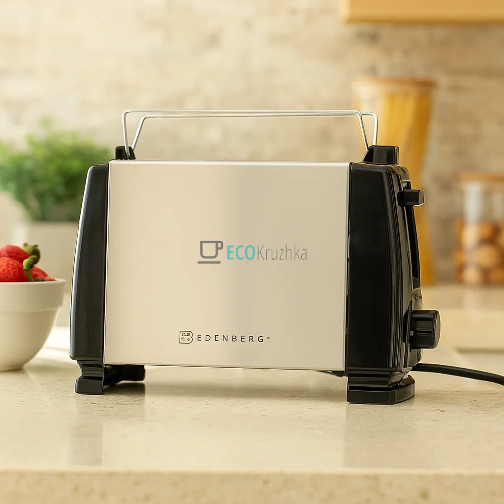 ​Автоматичний тостер Edenberg на 2 скибочки, 7 режимів нагріву, 1000 Вт, чорний, з підставкою для підігріву (EB-64482)