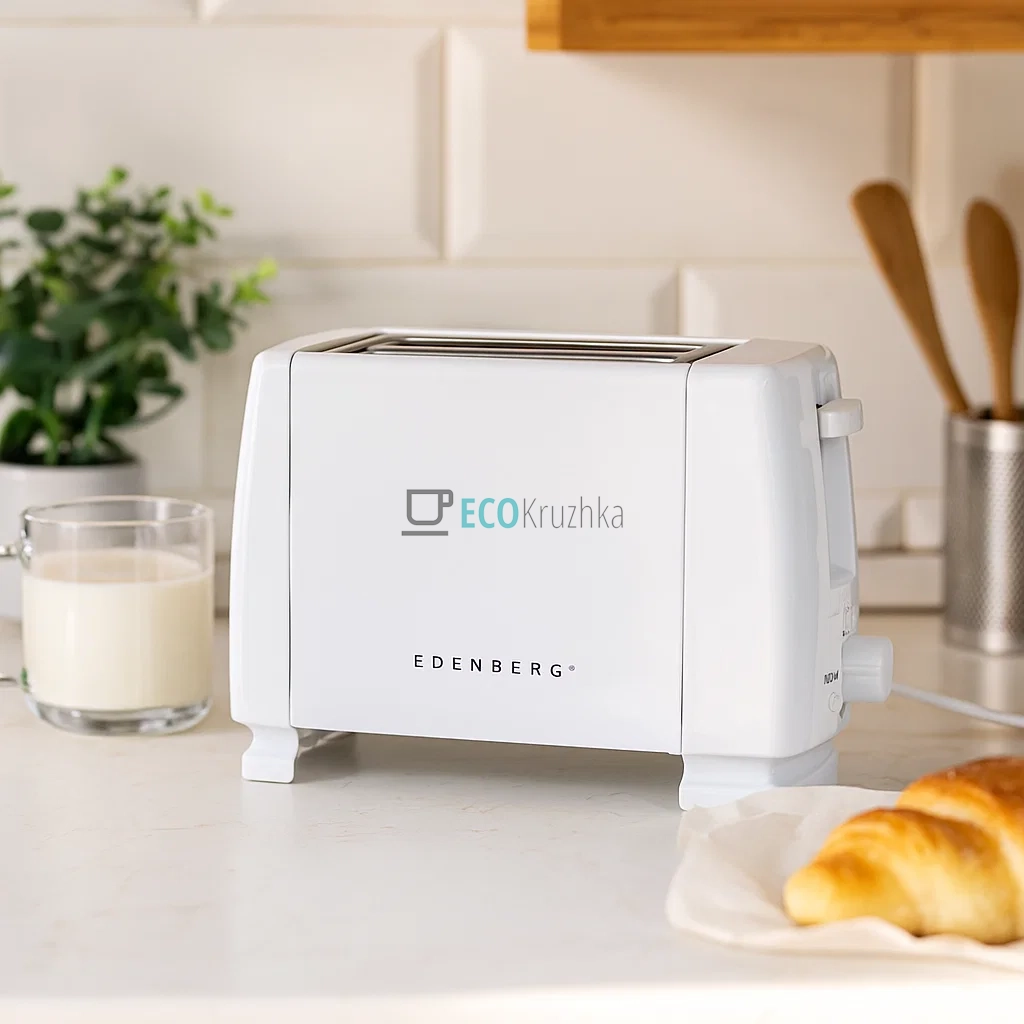 Автоматичний тостер Edenberg на 2 скибочки, 7 режимів нагріву, 1000 Вт, білий (EB-64481)